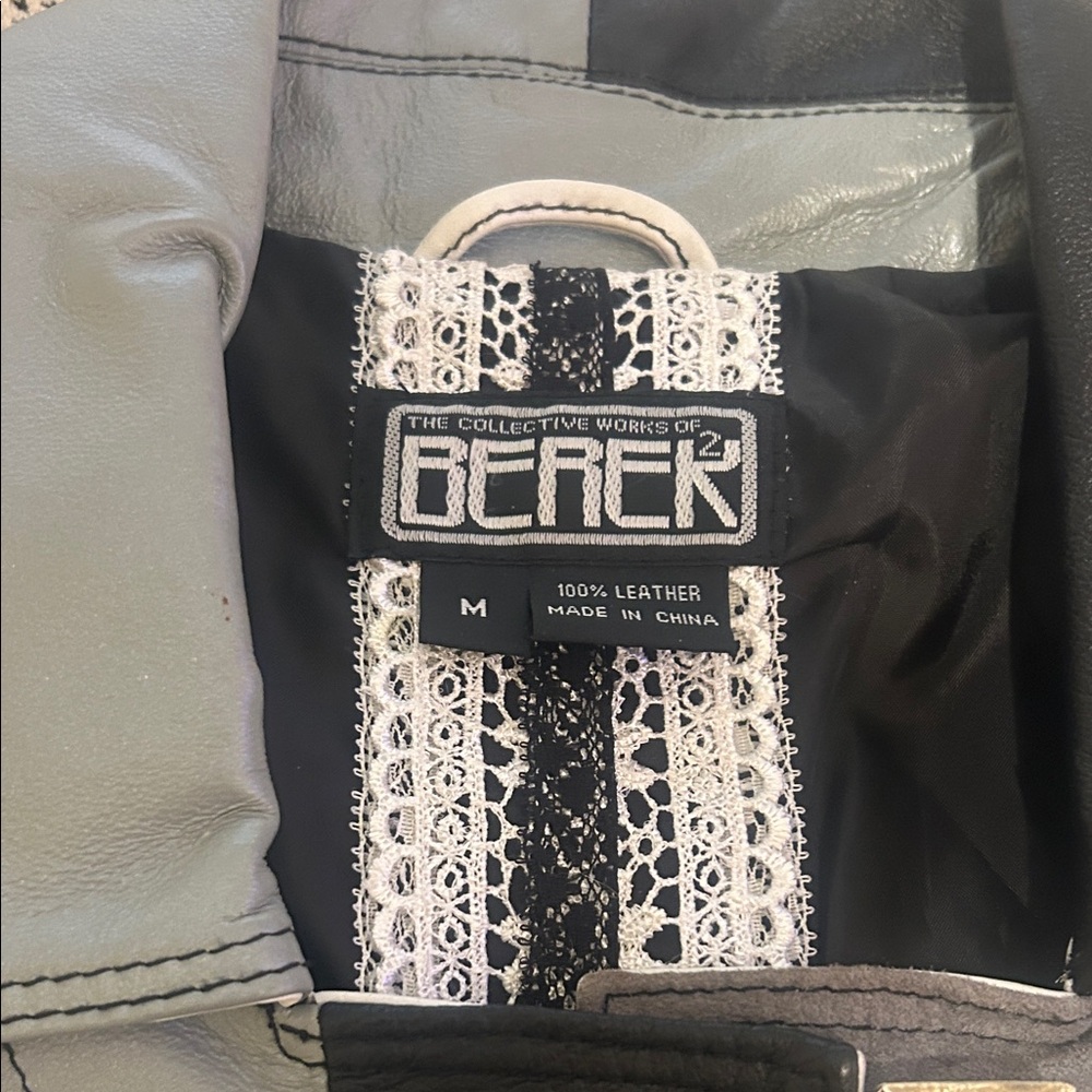 Berek Black And Gray Patchwork Leather Jacket - image 4